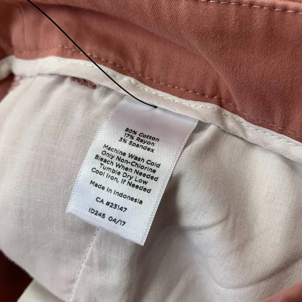 Talbots Womens Chino Pants Orange Size 6 Tapered Leg Flat Front Slash Pocket - Picture 5 of 8